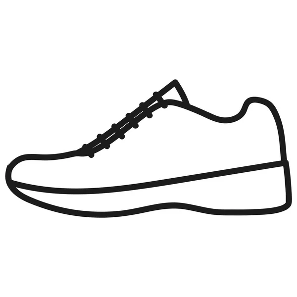 Dámské boty nastínil ikonu na bílém pozadí — Stockový vektor