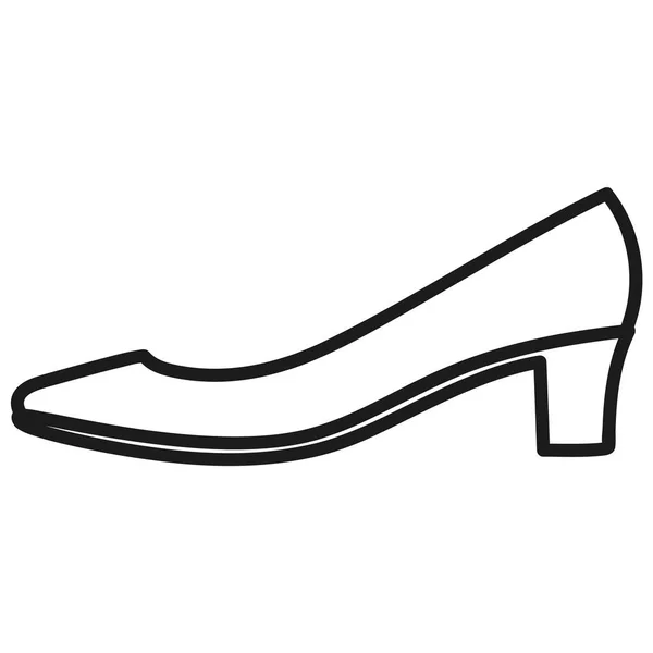Chaussure femme contour icône en fond blanc — Image vectorielle