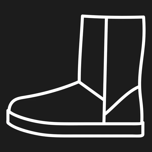 Sapato feminino ícone delineado no fundo escuro — Vetor de Stock