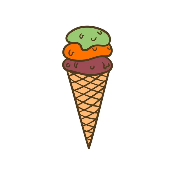 Цветная иллюстрация вкусной кукурузы мороженого — стоковый вектор