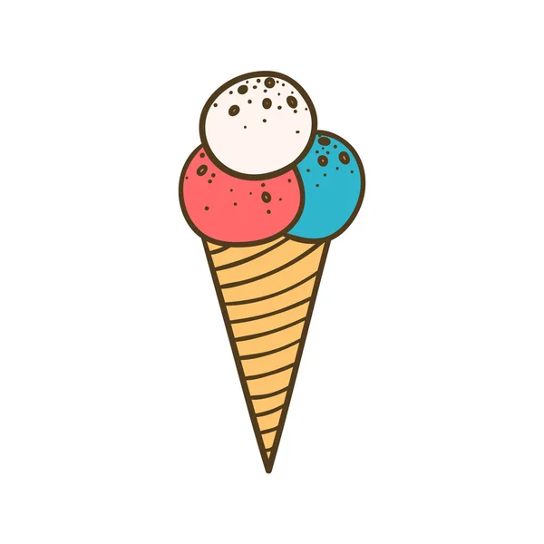Цветная иллюстрация вкусной кукурузы мороженого — стоковый вектор