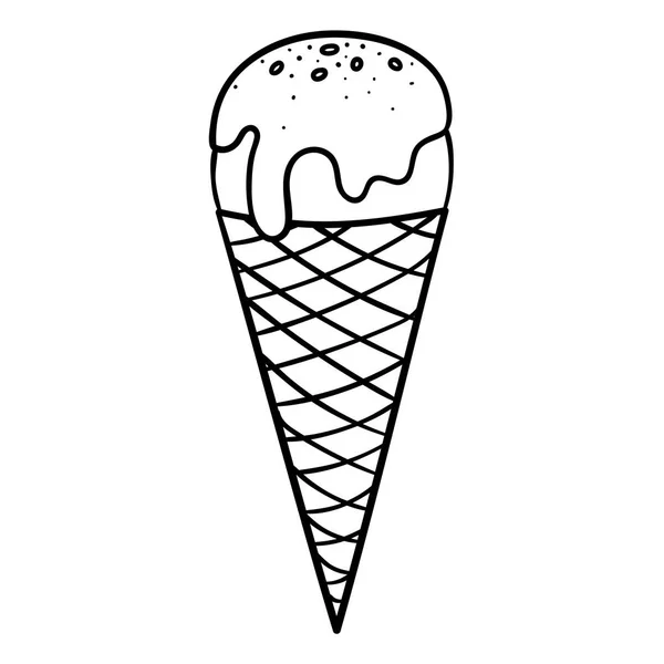 Обрисованная иллюстрация кукурузы мороженого — стоковый вектор
