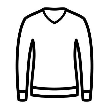 Beyaz arka planda bir Mens kazak güzel el çizilmiş anahat simgesi