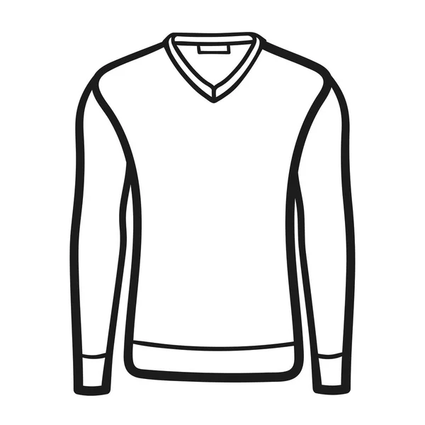 白い背景にメンズセーターの美しい手描きのアイコンの輪郭 — ストックベクタ