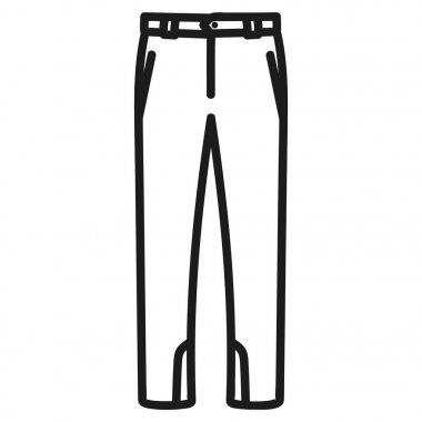 Erkek pantolon beyaz arka planda simge özetlenen