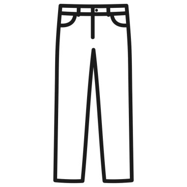 Erkek pantolon beyaz arka planda simge özetlenen