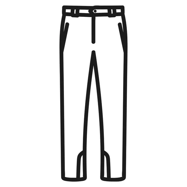 Mens pants outlined icon in white background — Stock Vector