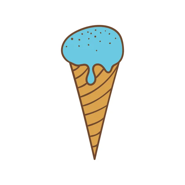 Icône dessinée d'un maïs glacé lumineux coloré — Image vectorielle
