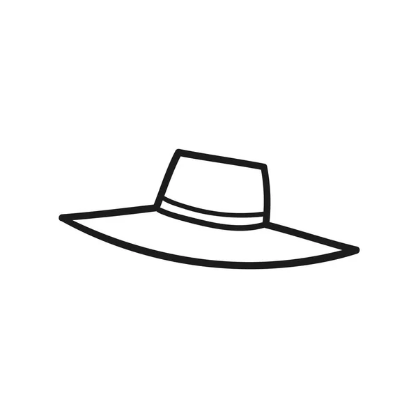 Icono bosquejado dibujado de un sombrero panama de ala ancha — Vector de stock