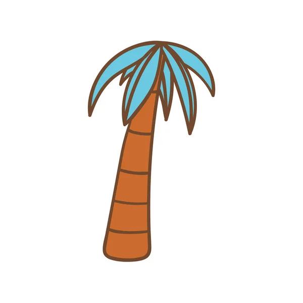 Icône dessinée d'un palmier coloré — Image vectorielle