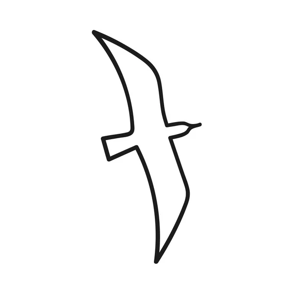 绘制的飞海鸥的轮廓图标 — 图库矢量图片