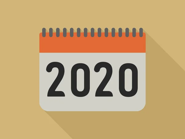 2020 yıllık duvar takviminin sıcak renklerde vektör illüstrasyonu