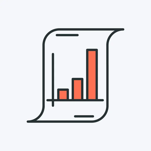 Staafdiagram Kleurrijk Pictogram Frame Vector Illustratie Van Een Staafdiagram Met — Stockvector