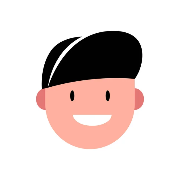 キャップの中の若い笑顔の男のベクトルカラフルなイラスト ハンサムな陽気なティーンエイジャーのヒップスターの肖像 アバタープロフィール若い人のId画像 野球帽付きの人間の頭のイラスト — ストックベクタ