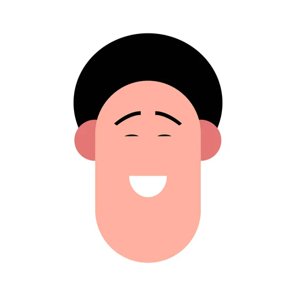 Vector Ilustración Colorida Hombre Sonriente Joven Retrato Cara Masculina Alegre — Vector de stock