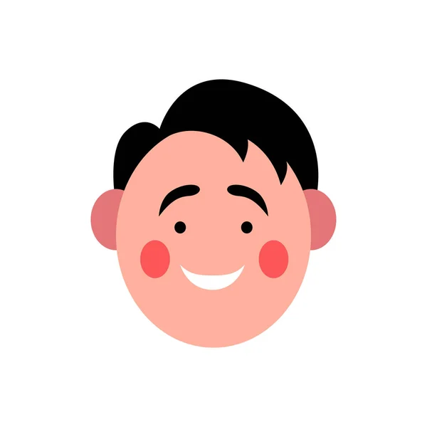 Vektorová Barevná Ilustrace Mladého Usmívajícího Muže Portrét Hezkého Veselého Baculatého — Stockový vektor