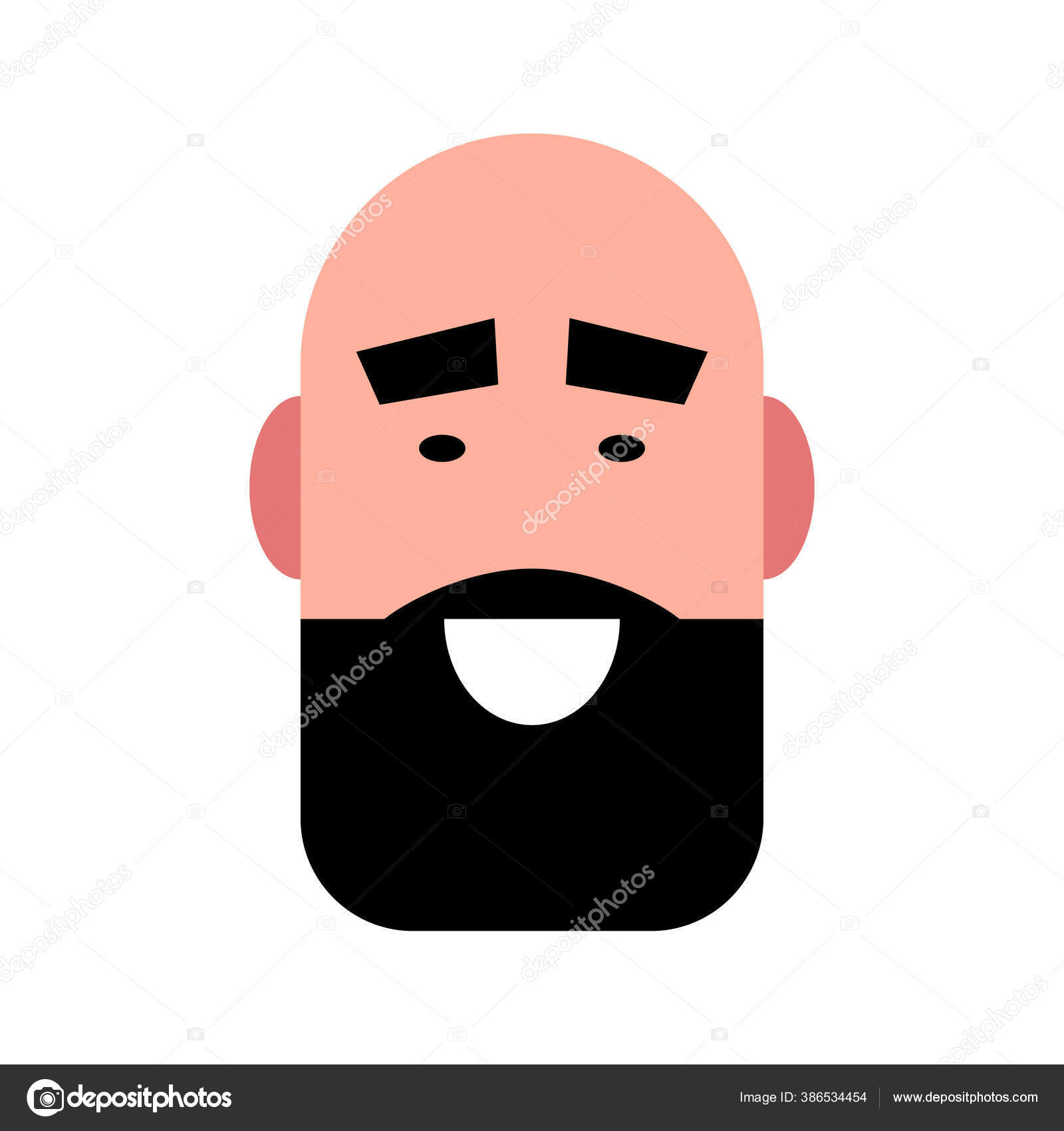 Fargerik Illustrasjon Smilende Dristig Mann Portrett Kjekk Lystig Skjeggete  Ansikt stockvektor © iv.pictured #386534454, image size:1600x1700