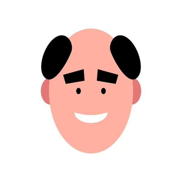 Vektorová Barevná Ilustrace Usměvavého Muže Portrét Hezkého Veselého Obličeje Avatar — Stockový vektor