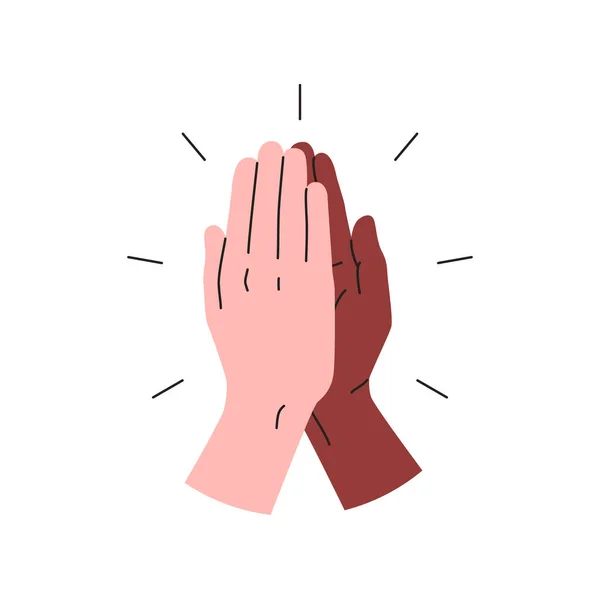 High Five Icon Vector Colorful Illustration Two Hands Giving High — Stock Vector