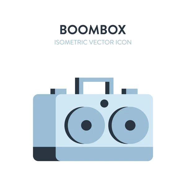 Icône Vectorielle Isométrique Boombox Illustration Vectorielle Colorée Lecteur Son Rétro — Image vectorielle