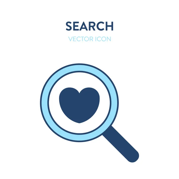 Hati Cinta Ikon Pencarian Vektor Berwarna Warni Ilustrasi Dari Alat - Stok Vektor