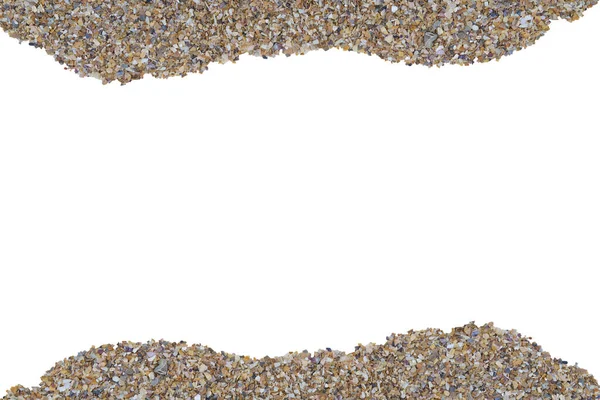 Морський пісок як фон, простір для тексту. Ізольовані на білому . — стокове фото