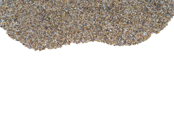 Морський пісок як фон, простір для тексту. Ізольовані на білому . — стокове фото