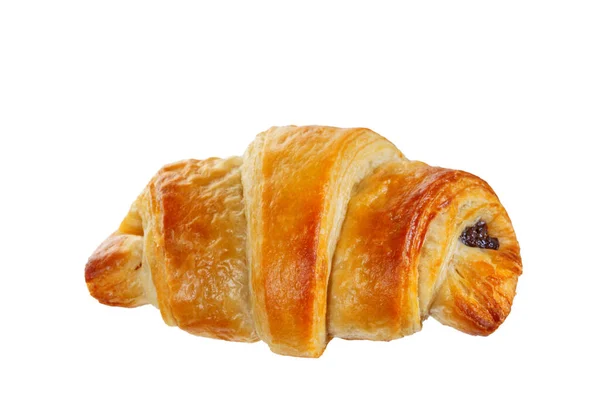 Friss croissant lekvártöltelékkel elszigetelt fehér háttér — Stock Fotó