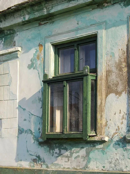 Fenêtre Sur Mur Une Vieille Maison Dobrica Banat — Photo