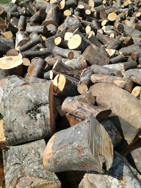 Pile Firewood Ready Winter — Stock Photo, Image