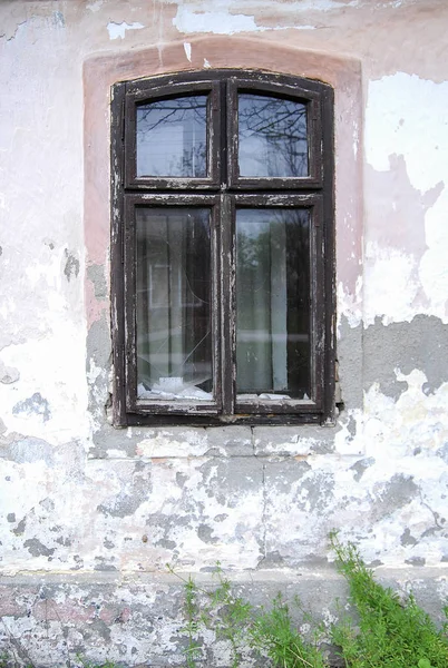 Fenster Der Wand Eines Alten Hauses Banatska Dubica Banat — Stockfoto