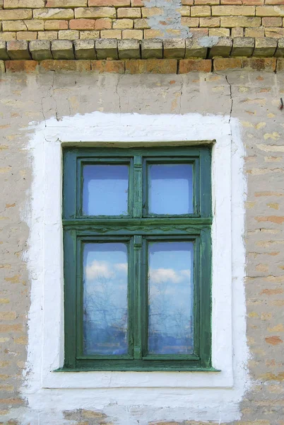 Ventana Pared Una Antigua Casa Dobrica Banat —  Fotos de Stock