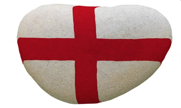 England Flag Painted Message Stone — Stock Photo, Image