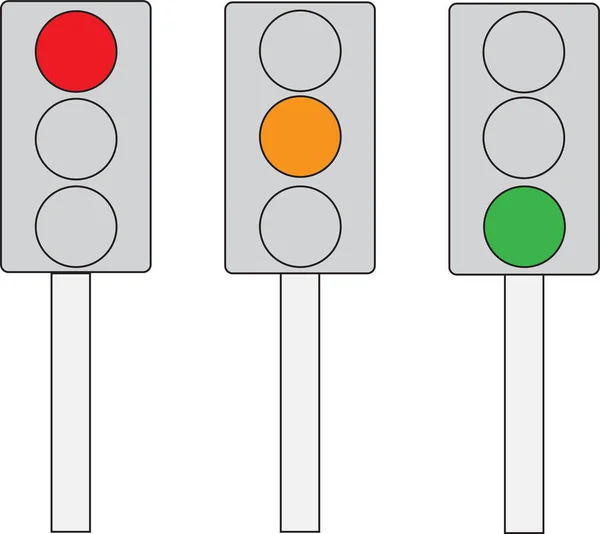 Illustrazione Raffigurante Semaforo Nelle Tre Fasi Avvertimento — Foto Stock