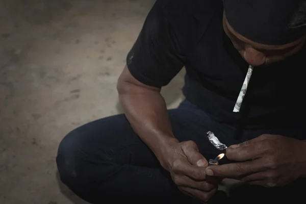 Homens Estão Tomando Drogas Conceito Crime Dependência Drogas Junho Dia — Fotografia de Stock