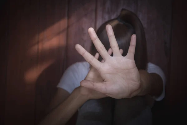 性的虐待 女性に対する停止暴力の概念を停止国際女性の日 — ストック写真