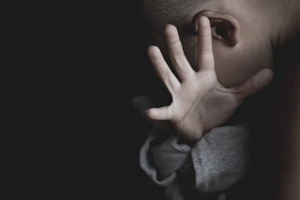 Parem Violência Tráfico Crianças Stop Violence Children Escravidão Infantil Ângulo — Fotografia de Stock