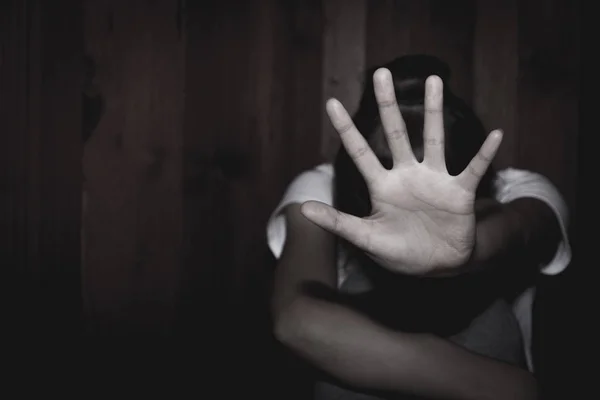 Женщины Рабстве Поднимают Руки Против Насилия Отношении Женщин Размытие Имиджа — стоковое фото