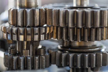 motor dişli tekerlekler, endüstriyel arka plan, takım çalışması fikri,