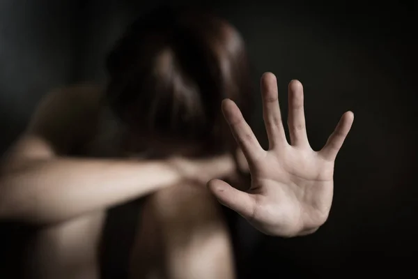 Vrouwen Bondage Lift Handen Tegen Geweld Tegen Vrouwen Imago Vervaging — Stockfoto
