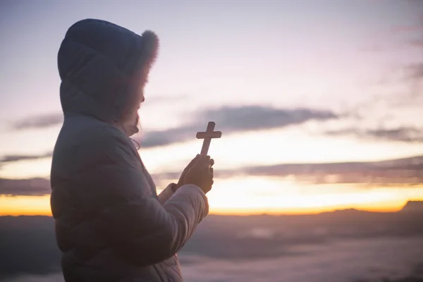 종교에 하나님 으로부터 축복을 십자가 — 스톡 사진