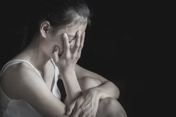 Teenagermädchen Mit Problemen Traurig Depressive Frau Die Unter Dem Familienleben — Stockfoto