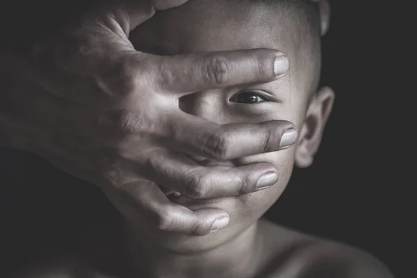 Parem Violência Tráfico Crianças Stop Violence Children Escravidão Infantil Conceito — Fotografia de Stock