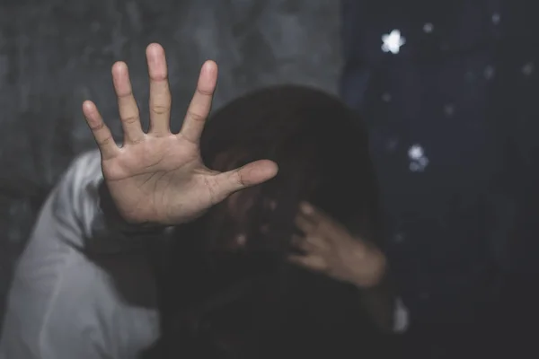 Stop geweld tegen en seksueel misbruik vrouwen, mensenhandel een — Stockfoto