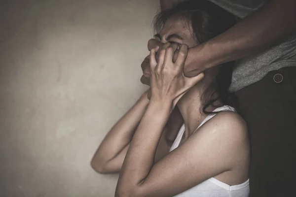 Detener la violencia contra las mujeres, Concepto de detener el abuso sexual y — Foto de Stock