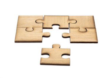 Bir bulmaca parçası eksik yerleştirerek. iş kavramı, parçaları 
