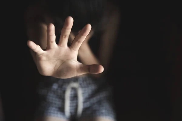 Stop Abuso sessuale Concetto, stop violenza contro le donne, internat — Foto Stock