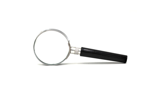 Magnifying glass with isolated on white background.