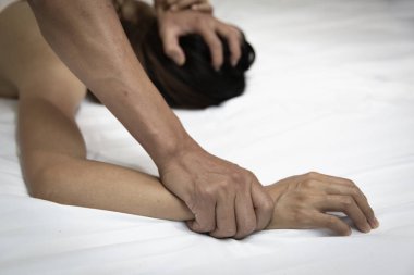 Tecavüz ve cinsel istismar için eller. Cinsel istismar bir sorun veya SOC olduğunu
