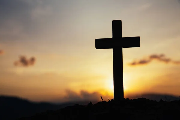 Jesucristo cruz. Pascua, concepto de resurrección. Madera cristiana — Foto de Stock